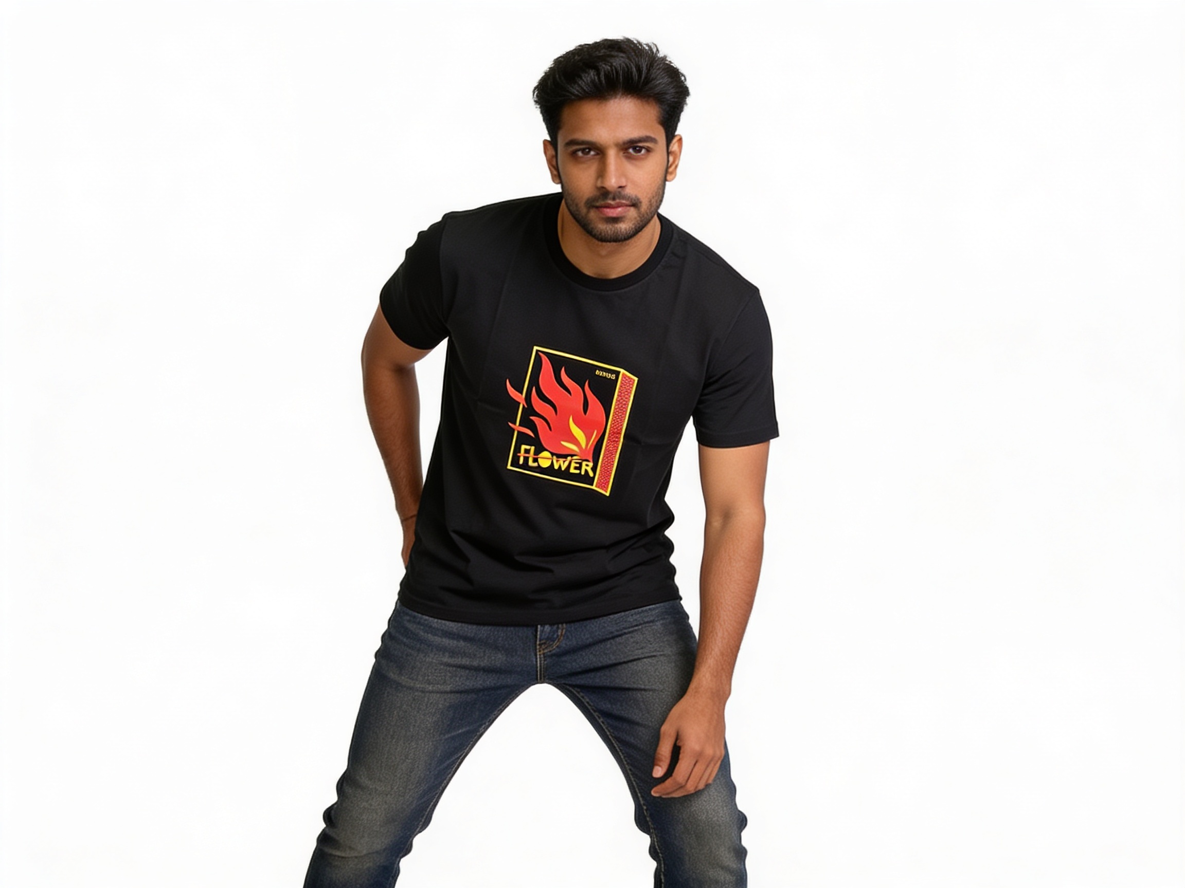 Taatparya Men's 100% Cotton Regular Fit Solid Round Neck Half sleeve Printed T-Shirt | Printed Tshirt - Image 4
